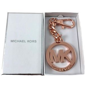 Michael Kors signature MK handbag charm rose gold